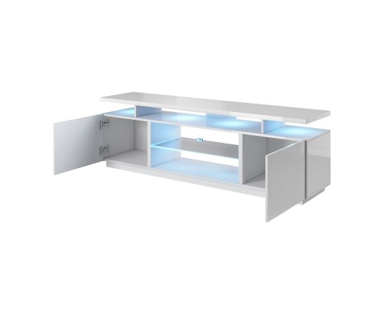 Cama Meble RTV cabinet EVA 180x40x56 white/white glossy