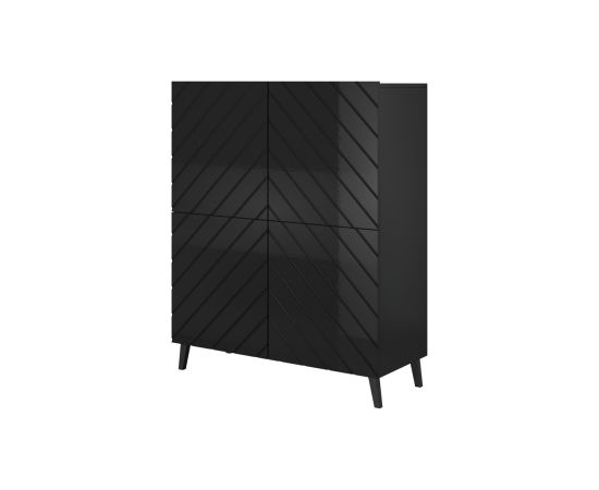 Cama Meble Shelving unit ABETO 100.5 x 40 x 121.5 cm black/gloss black