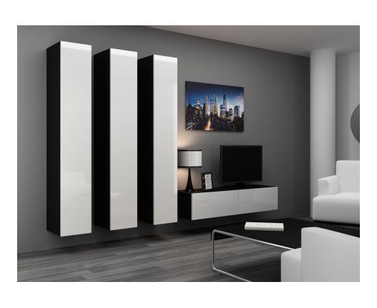 Cama Meble Cama Full cabinet VIGO '180' 180/40/30 white/black gloss