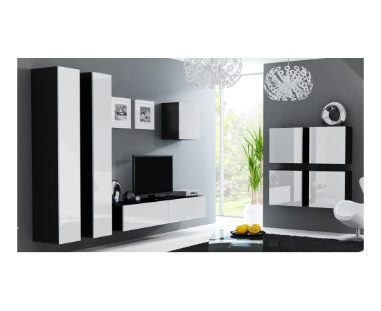 Cama Meble Cama Full cabinet VIGO '180' 180/40/30 white/black gloss