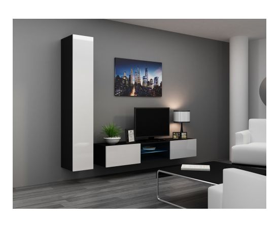 Cama Meble Cama Full cabinet VIGO '180' 180/40/30 white/black gloss