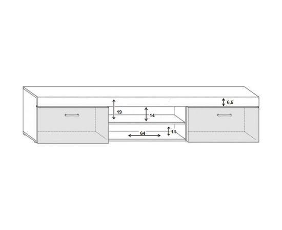 Cama Meble Cama TV stand 200 SAMBA white/white gloss