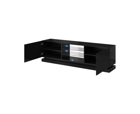 Cama Meble Cama TV cabinet QIU 200 MDF black gloss/black gloss