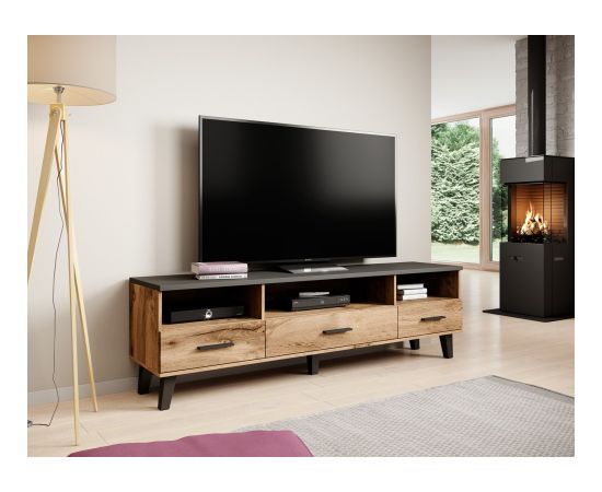 Cama Meble Cama RTV stand LOTTA 180cm wotan oak + mat black