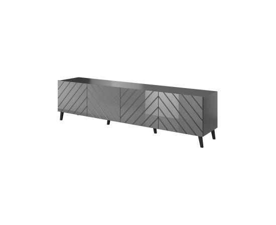 Cama Meble RTV cabinet ABETO 200x42x52 graphite/gloss