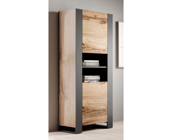 Cama Meble WOOD bookcase 65x40x170,5 oak wotan + anthracite