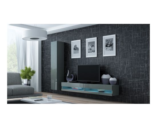 Cama Meble Cama TV stand VIGO NEW 30/180/40 grey/grey gloss