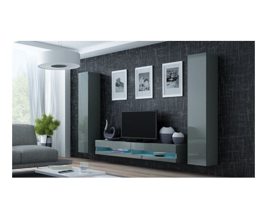 Cama Meble Cama TV stand VIGO NEW 30/180/40 grey/grey gloss