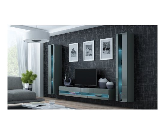 Cama Meble Cama TV stand VIGO NEW 30/180/40 grey/grey gloss