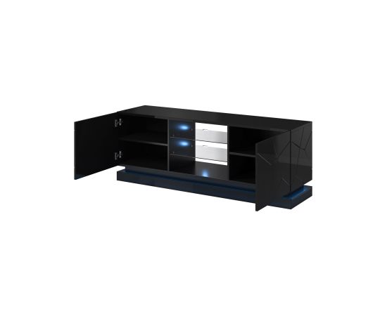 Cama Meble Cama TV cabinet QIU 160 MDF black gloss/black gloss