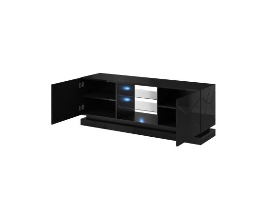 Cama Meble Cama TV cabinet QIU 160 MDF black gloss/black gloss