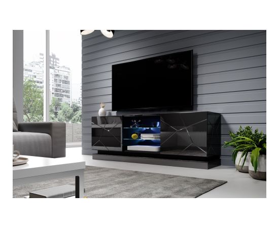 Cama Meble Cama TV cabinet QIU 160 MDF black gloss/black gloss