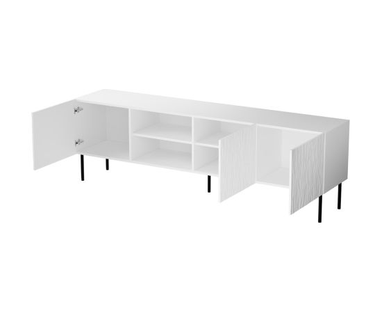 Cama Meble RTV JUNGLE cabinet 190x40.5x59.5 white matt + black legs