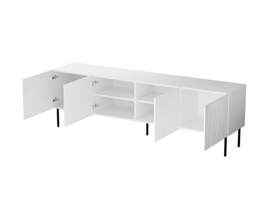 Cama Meble RTV JUNGLE cabinet 190x40.5x59.5 white matt + black legs