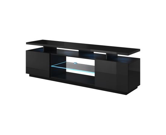 Cama Meble RTV cabinet EVA 180x40x56 black glossy