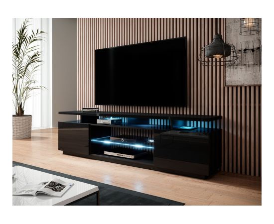 Cama Meble RTV cabinet EVA 180x40x56 black glossy