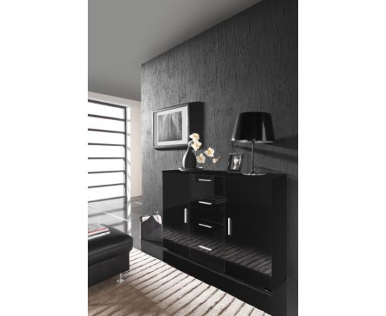 Cama Meble Cama living room sideboard UNI NIGHT black/black gloss