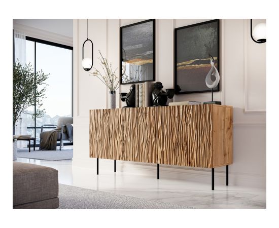 Cama Meble JUNGLE chest of drawers 152x40.5x74.5 oak wotan + black legs