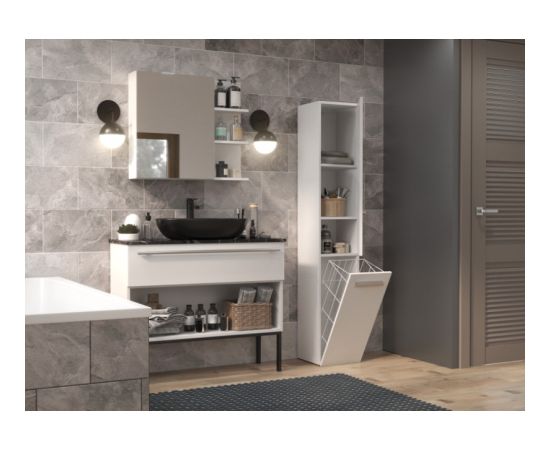 Top E Shop Bathroom cabinet NEL IV 31x30x174 cm, white, glossy