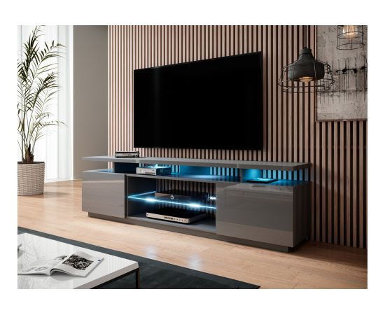 Cama Meble RTV EVA cabinet 180x40x56 graphite/gloss