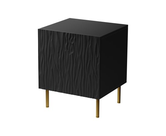 Cama Meble Bedside table 2 pcs. JUNGLE 53.5x40.5x44 black matt + golden legs