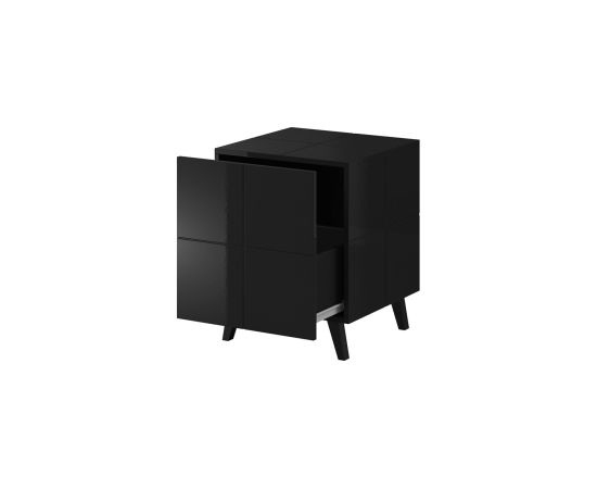 Cama Meble Cama bedside table REJA black gloss/black gloss