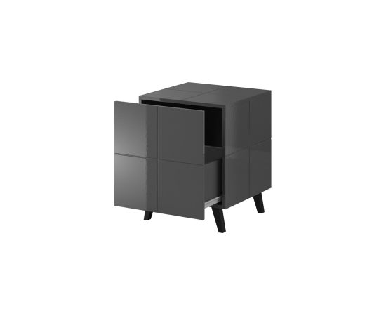 Cama Meble Cama bedside table REJA graphite grey gloss/graphite grey gloss