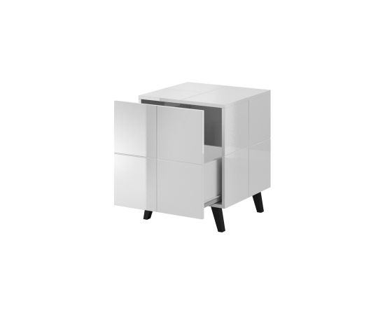 Cama Meble Cama bedside table REJA white gloss/white gloss