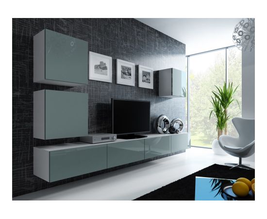 Cama Meble Cama TV Stand VIGO '180' 30/180/40 white/grey gloss