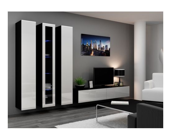 Cama Meble Cama TV Stand VIGO '180' 30/180/40 black/white gloss