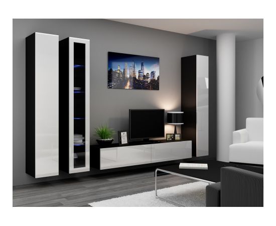 Cama Meble Cama TV Stand VIGO '180' 30/180/40 black/white gloss