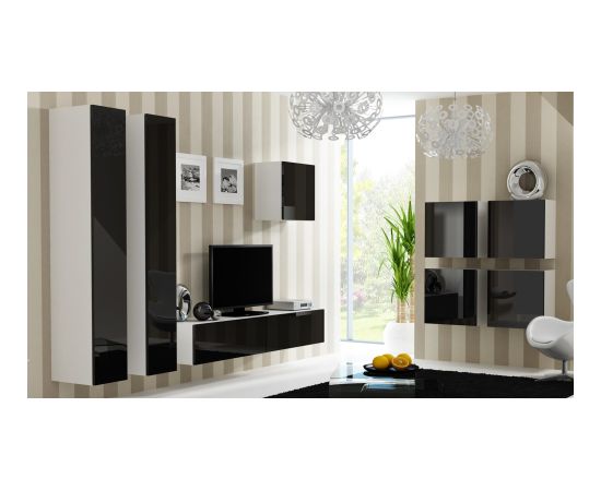 Cama Meble Cama TV Stand VIGO '180' 30/180/40 white/black gloss