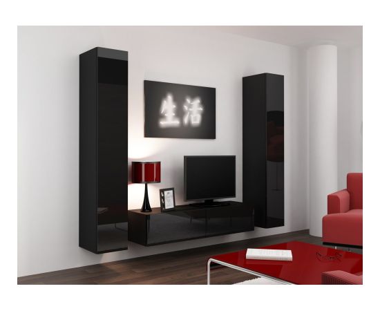 Cama Meble Cama Full cabinet VIGO '180' 180/40/30 black/black gloss