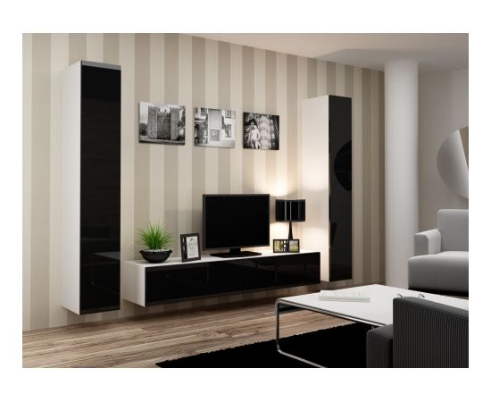 Cama Meble Cama Full cabinet VIGO '180' 180/40/30 white/black gloss