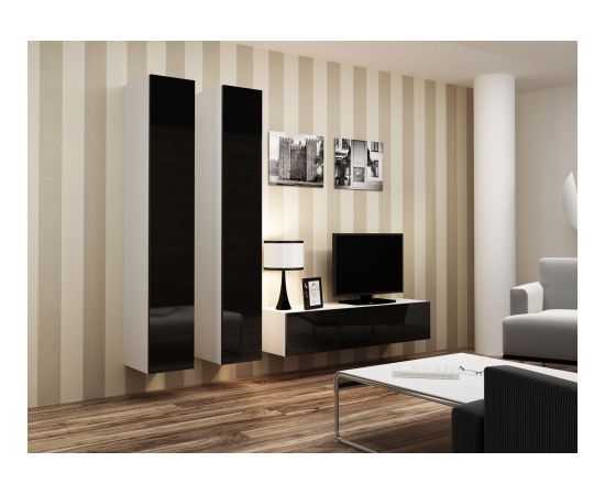 Cama Meble Cama Full cabinet VIGO '180' 180/40/30 white/black gloss