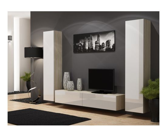 Cama Meble Cama Full cabinet VIGO '180' 180/40/30 sonoma/white gloss