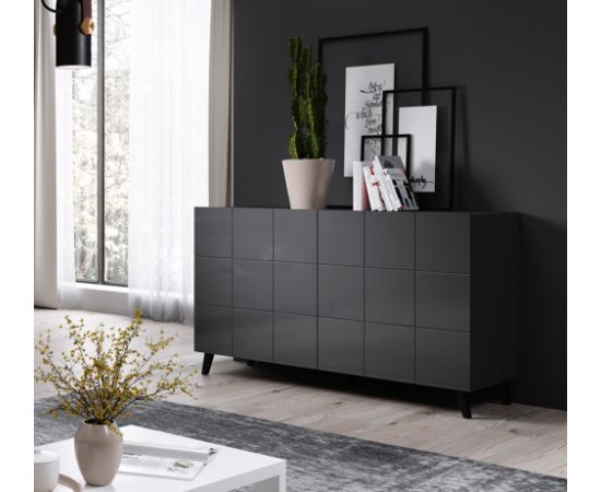 Cama Meble Cama sideboard 2D REJA graphite grey gloss/graphite grey gloss