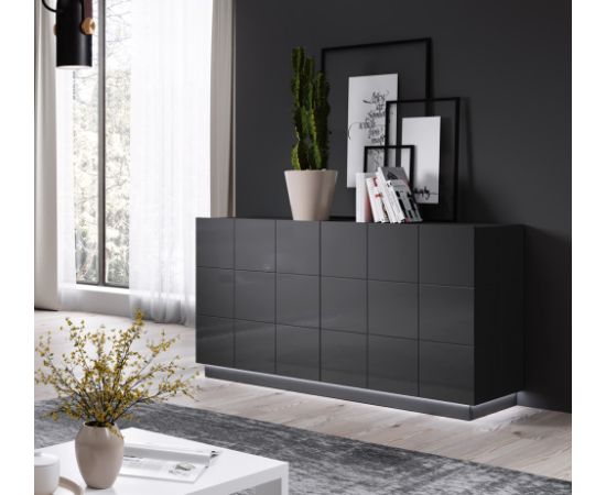 Cama Meble Cama sideboard 2D REJA graphite grey gloss/graphite grey gloss