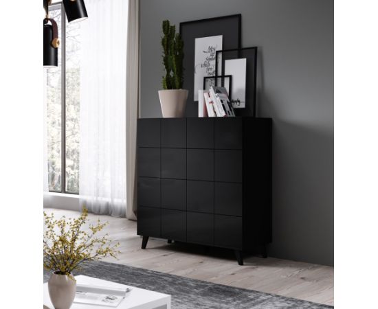 Cama Meble Cama chest of drawers 4D REJA black gloss/black gloss