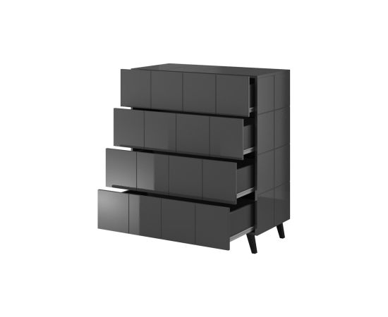 Cama Meble Cama chest of drawers 4D REJA graphite gloss/graphite gloss