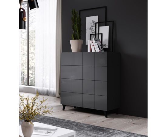 Cama Meble Cama chest of drawers 4D REJA graphite gloss/graphite gloss