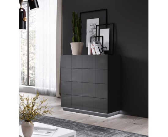 Cama Meble Cama chest of drawers 4D REJA graphite gloss/graphite gloss