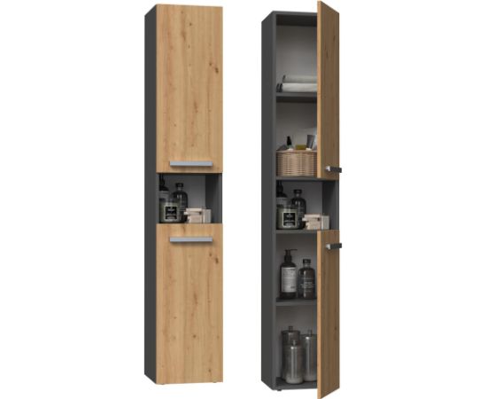 Top E Shop Topeshop NEL I ANT/ART bathroom storage cabinet Graphite, Oak