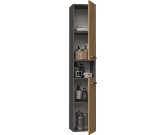 Top E Shop Topeshop NEL I ANT/ART bathroom storage cabinet Graphite, Oak