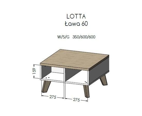 Cama Meble Cama LOTTA 60 coffee table wotan oak/mat black