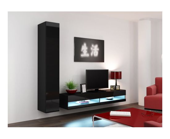 Cama Meble Cama TV stand VIGO NEW 30/180/40 black/black gloss