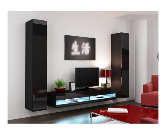 Cama Meble Cama TV stand VIGO NEW 30/180/40 black/black gloss