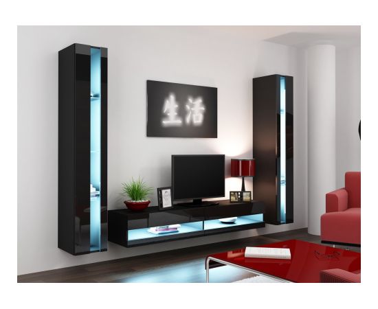 Cama Meble Cama TV stand VIGO NEW 30/180/40 black/black gloss