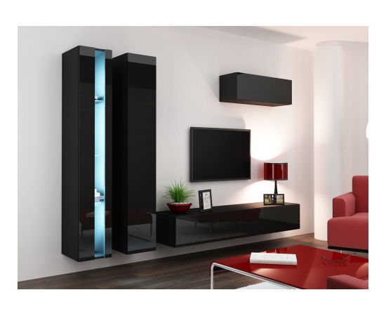 Cama Meble Cama TV stand VIGO NEW 30/180/40 black/black gloss