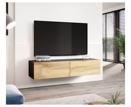 Cama Meble Cama TV stand VIGO 140 30/140/40 black/wotan oak